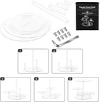 4 Tier Clear Cake and Cupcake Stand Combo for Birthday Party Decor, Acrylic Cupcake Tower Stand for 50 Cupcakes, Cupcake Holder Dessert Pastry Display for Wedding Baby Shower Tea Party