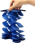 Navy-Blue White-Silver Party-Decorations Streamers Garland - 12pcs Royal Graduation 2025 4-Leaf Clover Paper Streamer Men Boy Birthday Wedding Bridal Shower Flower Banners Fathers Day Decor Ouruola