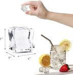 HappyFiller 22 PCS Large Crystal Square Fake Ice Cubes Acrylic Ice Rocks for Table Scatters,Vase Fillers,Party Decor,Graduations,Weddings,Anniversaries,Food Display,Floral,1 Inch