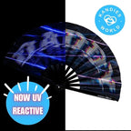 Kandies World Custom Festival Folding Hand Fan - Unique Designs, Made of Bamboo, Clacking Sound, Lightweight - Perfect Rave and Festival Accessory!