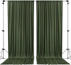 AK TRADING CO. 10 feet x 10 feet Olive IFR Polyester Backdrop Drapes Curtains Panels with Rod Pockets - Wedding Ceremony Party Home Window Decorations