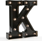 OYCBUZO Light Up Black Alphabet Marquee Letters Sign LED Marquee Number Lights Sign for Night Light Home Bar Christmas Lamp Birthday Party Wedding Decoration K