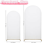 Wedding Arch Covers Arch Backdrop Cover Arch Stand Covers 7.2FT 6FT Set 2 Arch Cover Spandex Fabric Stretchy Backdrop for Wedding Birthday Party Decoration Baby Shower (White, Cover Only)
