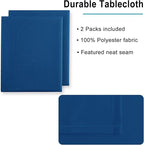 Hiasan 2 Pieces Royal Blue Tablecloth Rectangle - Waterproof and Washable Fabric Table Cloth for Card Tables, 60 x 102 Inch
