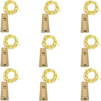 Wine Bottle Lights with Cork, Battery Operated 9 Pack 20 LED Cork Shape Silver Wire Fairy Mini String Lights(No Bottles) for DIY, Party, Decor, Christmas, Halloween,Wedding (9, Warm White)