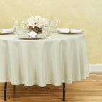 LTC LINENS 2 Pack 90 Inch Round Tablecloth Beige - Wrinkle Resistant Table Cloth for Round Table -Washable Polyester Fabric Table Cover for Wedding, Party