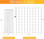 Fomcet Ivory Tulle Backdrop Curtains with Lights String 10FT X 10FT Sheer Curtain with Lights Tulle Curtains Backdrop for Wedding Birthday Party Photo Shoot (2 Panels 5x10FT)