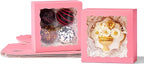 50-Count 4x4x2 Food-Safe Pink Bakery Boxes - Multi-Use Pastry & Treat Packaging for Cookies, Truffles & Wedding Favors (Stackable Gift Boxes for Cakes, Pies & Cinnamon Rolls)
