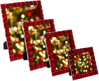 Isaac Jacobs Decorative Sparkling Jewel Picture Frame, Photo Display & Home Décor (4x4, Dark Red)