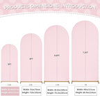 SoarDream Arch Backdrop Cover Pink Spandex Fitted 5FT Pink Wedding Arch Covers Balloon Round Top Chiara Arch Backdrop Fabric for Bridal Shower Wedding Birthday Party Stage Decoations