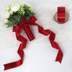 Deep red Solid Satin Ribbon 1-1/2 Inch 50 Yards Solid Polyester Fabric Ribbon for Gift Wrapping Wedding Christmas Baby Shower Birthday Party Decoration Handmade Immortal Flower Craft