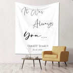 Always You Backdrop - Custom Tapestry with Names & Date, Rustic Sign, Personalized Calligraphy Banner for Ceremony & Reception, Wedding Arch Decorations