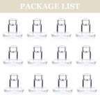 12-Pack Clear Taper Candle Holders, Glass Candlestick Holders for Tapered Candles, 2.2" H with 2.7" Base - Bulk Glass Candle Sticks for Weddings, Tables, Fireplace Mantel Decor