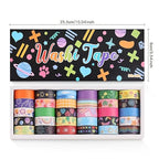 30 Rolls Colorful Theme Washi Tape Set with Different Colorful Patterns, Writable Decorative Tapes for Scrapbooking, Bible Journaling, Bullet Journaling, 0.6'' x 79'' per Roll