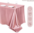 TURSTIN 4 Packs Rose Gold Satin Tablecloth 102 x 58 Inch Overlay Satin Table Cover Rectangle Bright Silk Tablecloth Smooth Fabric Table Decoration for Wedding Banquet Party Events