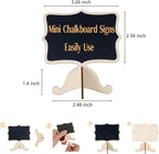 20 Pack Wood Mini Chalkboards Signs, Food Labels Place Cards Small Blackboard for Party Buffet Table Sign Chalkboard Wedding Bakery with 12 Makers and Blackboard Stickers