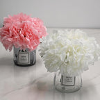 LADADA Artificial Peony and Glass vase Decoration, Used for Dining Table, Kitchen Decoration(Light Purple)