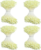 HAHIYO 700Pcs 2mm LightYellow Matte Double Head Flower Stamen Pistil for Flower Making Scrapbook Decoration - Handmade Artificial Flower Pistil Matt-Like Floral Stamens Flowers Pollen Stamen