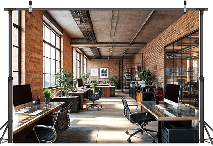5X3ft Office Video Photo Backdrop Photography Background for Recording Conference, Zoom Home Podcast Backdrops Photo Booth Prop Decorations Wall Decor Tablecloth