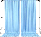 AK TRADING CO. 10 feet x 10 feet Polyester Backdrop Drapes Curtains Panels with Rod Pockets - Wedding Ceremony Party Home Window Decorations - Light Blue (DRAPE-5X10-LTBLUE)