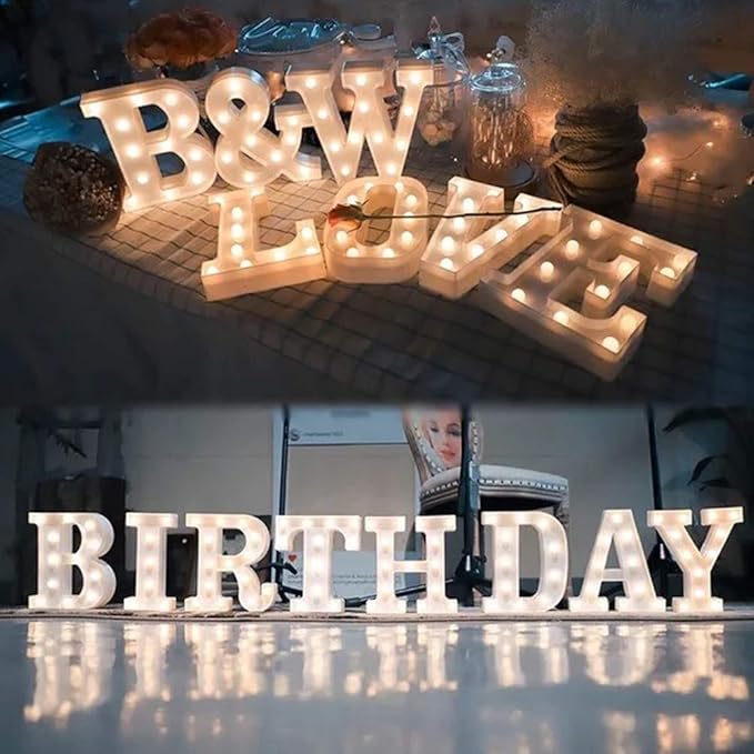 MUMUXI Marquee Light Up Letters | Large Light Up Numbers | Battery Powered and Bright with Every Letter of The Alphabet | for Wedding, Birthday, Party, Celebration, Christmas or Home Decoration (J)