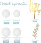 MIAHART Ball Cake Toppers Boho Grass Cake Topper Ball Cake Insert Decoration for Birthday Wedding Baby Shower Party Decorations Boho Themed Party Supplies (White)