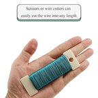 HAHIYO 26Gauge Blue Metal Floral Wire - 3 Rolls, 115 Yards (345 Feet) - Flexible Paddle Wire for Craft, Christmas Wreath, Flower Arrangement, Bouquet Wrapping, Wedding, DIY