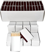 25 Boxes Blank White Wooden Matches | Strike on Box Matchboxes Traditional Wooden Matchsticks | Wedding Party Event Favors to Customize