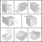 COTOPHER Small Gift Boxes 10 Pack 6x6x4 inches Silver Gift Boxes with Lids for Gifts, Crafting, Wedding Party Favor, Cupcake Box, Candy, Bridesmaids Proposal Box