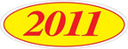 EZ-Line Oval Model Windshield Year Stickers for Car Windows Red and Yellow Large Vinyl Dealership Supplies 1 Dozen Pro Pack (2011)