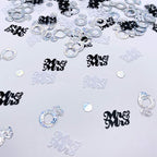 Wedding Party Table Confetti– 1.5 OZ | Mr and Mrs Diamond Ring Confetti for Wedding Shower Engagement Party Decorations I Cake Table Decor Supplies