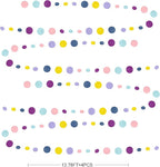 Oh Happy Day Decorations Navy Blue Yellow Purple Pink Boho Felt Circle Dot Garland Hanging Polka Dot Streamer for Classrooms Preschool Everyone is Welcome Homeschool Nursery Birthday Baby Shower Decor