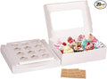 Yeplan 20 Packs Cupcake Boxes,12 Count Cupcake Boxes with Clear Window,13.4x9.8x4 Inch Cookie Boxes,Cupcake Containers,Bakery Boxes for Birthday,Wedding,Party