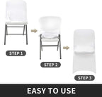 Peomeise Stretch Spandex Folding Chair Cover for Wedding Party Dining Banquet Event (White,50pcs)
