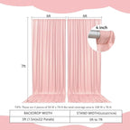 2 Panels Light Pink Backdrop Curtain, 10 x 7 Feet Background Curtains for Parties, Weddings, Baby Showers, Bachelorette Halloween, Christmas Birthday Party Photoshoot Backdrop Curtains Decorations