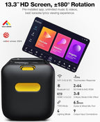 Ikarao Karaoke Machine for Adults, with Lyrics Display Built-in 13.3" Screen, Truly All in One Karaoke Machine with 2 Wireless Microphone (Hidden & Self Charging), 460W Bluetooth Speaker for Party, TV