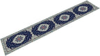Elegant Palace Boho Blue Table Runner Vintage French Style Farmhouse Geometric Home Farmhouse Kitchen Table Dining Coffee Room Garden Party Wedding Decor 13x36in