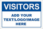 Custom Signs Outdoor Metal - 12 x 8 Customized Personalized Aluminum Signs for Office, Home, Business, Decor, Custom Rust-Proof Sign (VISITORS)