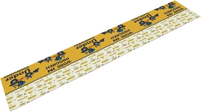 Cartoon Car Table Runner,Boys Kids Construction Vehicles Truck Yellow Print Tablecloth Burlap for Hotel Indoors Outdoor Dining Room Kitchen Home Decor,W13X L36 in