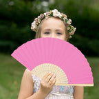 Aneco 36 Pieces Handheld Paper Fans Paper Folding Fans with Bamboos for Wedding Gift, Party, Home, DIY, Multicolor