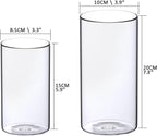 WDHODEC Bud Vases for Flowers 18 PCS, 6" 8" Clear Glass Cylinder Vase Hurricane Candle Holders Floating Pillar Wedding Centerpiece Birthday Party Decoration