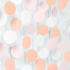 Peach-Pink White Party-Decorations Paper Garland - 52ft Princess Birthday Streamers Banner,Boho Bridal Baby Shower Bachelorette Wedding Hanging Supplies Decor Hugfond