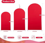 7.2FT Red Arch Cover - Polyester Fitted Wedding Arch Stand Covers Round Top Chiara Arch Backdrop Cover for Birthday Party Banquet Photo Background Decoration