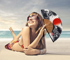 Amajiji Folding Hand Fan for Women, Chinese Japanese Vintage Style Bamboo Silk Hand Held Folding Fans for Party Wedding Dancing Decoration Gift Performance (AM-07)