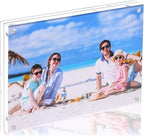 11x14 Acrylic Picture Frame,Clear Double Sided Magnetic Photo Frames With Stand,Minimalist Frameless Floating Frame for Artwork Poster Degree Diploma,Lovely Gift for Family, Friend