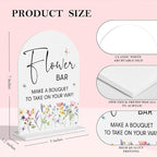Flower Bar Sign Wedding Decor White Acrylic Table Sign for Marriage Parties Anniversaries Reception Cafe Hotel Party Bar Business Event