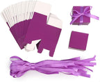AWELL Purple Gift Candy Box Bulk 2x2x2 inches with Purple Ribbon Party Favor Box,Pack of 50