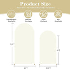 7.2FT 6FT Arch Backdrop Cover for Wedding, Set of 2 Stretchy Spandex Fitted Arch Stand Cover for Baby Shower, Birthday Party Decor, Chiara Backdrop Cover with Double-Sided Design(Ivory)
