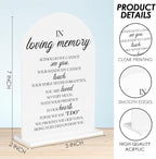 In Loving Memory Wedding Sign, In Memory Wedding Sign for Engagement Bridal Shower Decor fo Ceremony Reception Party, Weddings White Acrylic Sign
