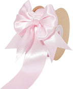 LaRibbons Pink Satin Ribbon 1 1/2 Inch 25 Yards Double Faced Light Pink Silk Ribbon for Flower Bouquet Crafts Gift Wrapping Wedding Party Babyshower Decoration